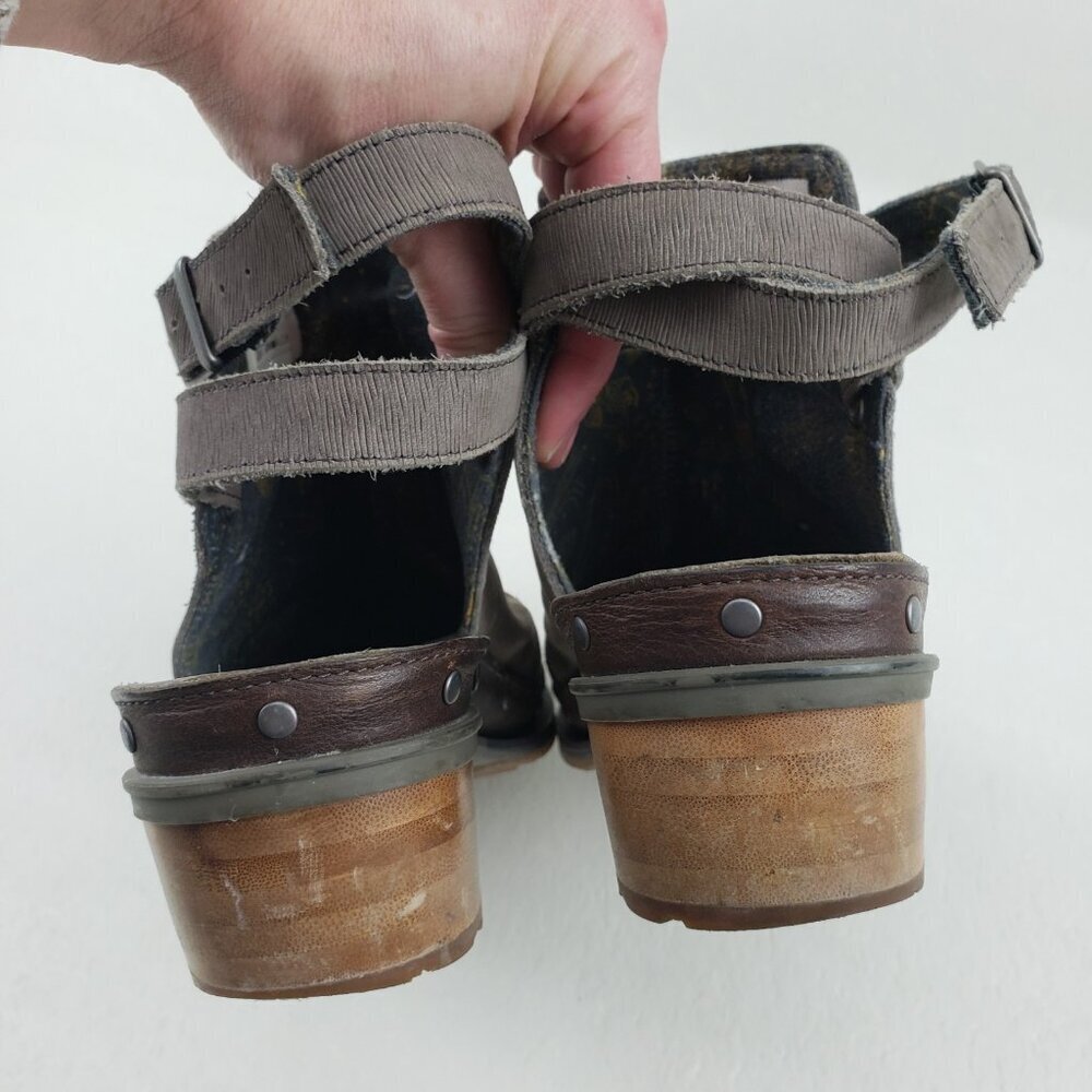 Chaco Cataluna Clog Womens 11 Nickel Gray Studded Leather Comfort Boho Bootie - Picture 12 of 16